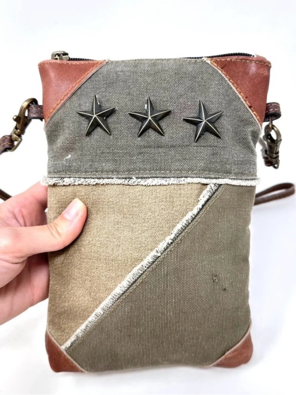 Mona B Mixed Canvas Small Bag - Picture 2 of 7